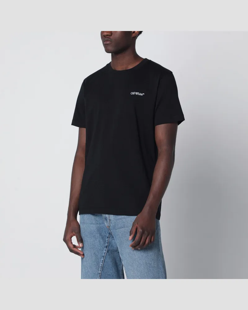 OFF-WHITE Schwarzes T-Shirt mit Logo-Print 