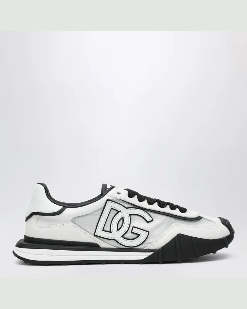 Dolce & Gabbana Schwarze und weiße Wildleder-Sneaker White