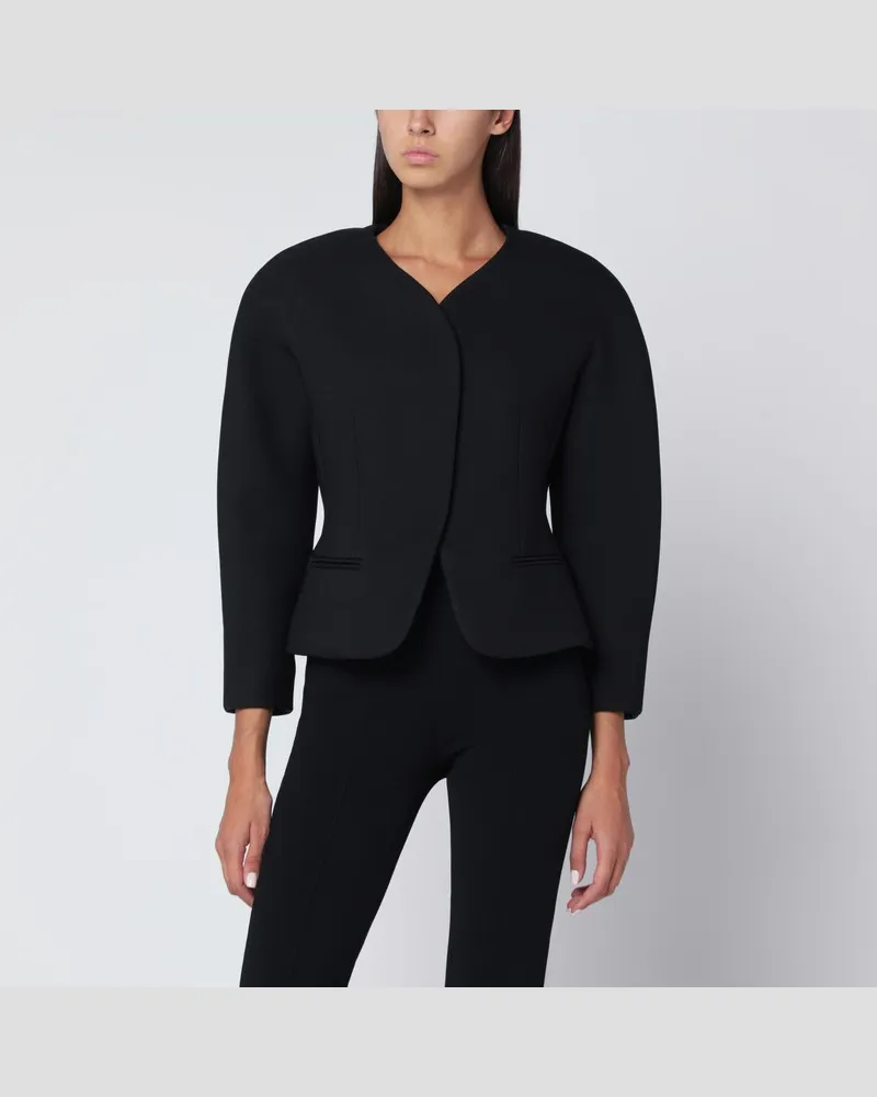 Jacquemus Kurze schwarze Ovalo-Jacke Schwarz
