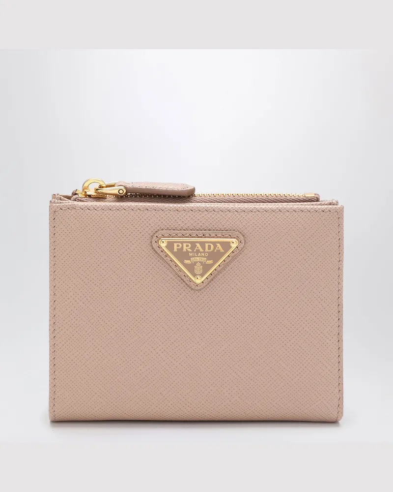 Prada Puderfarbene Geldbörse aus Saffiano-Leder Pink