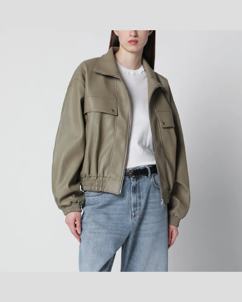 FRANKIE Shop Bomberjacke Nolita aus Kunstleder in Salbei Green