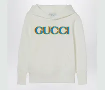 Weißer Hoodie mit Logo