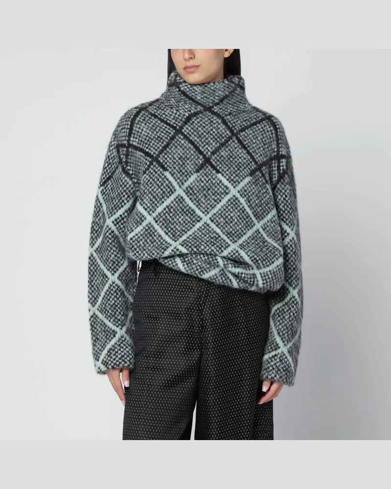 Dries van Noten Karierter Pullover aus Alpaka-Mix Braun