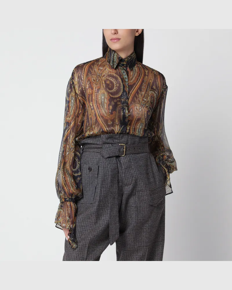 Etro Seidenhemd mit Paisleymuster Multicolor