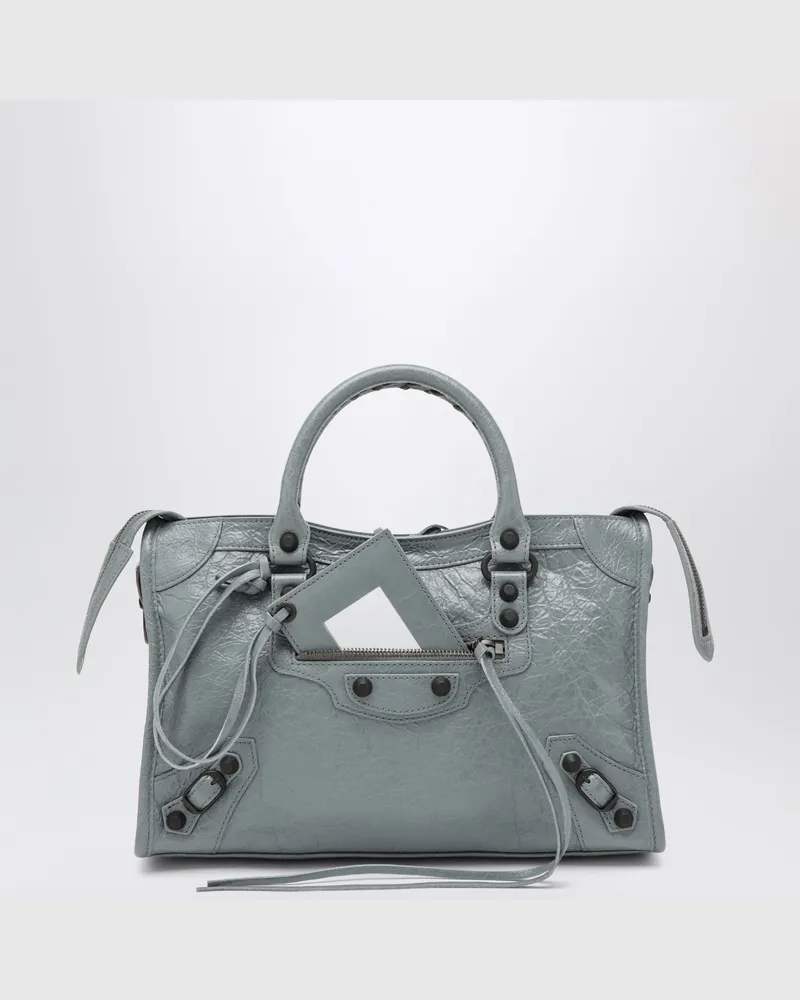 Balenciaga Kleine Le City Tasche aus graublauem Leder Blue