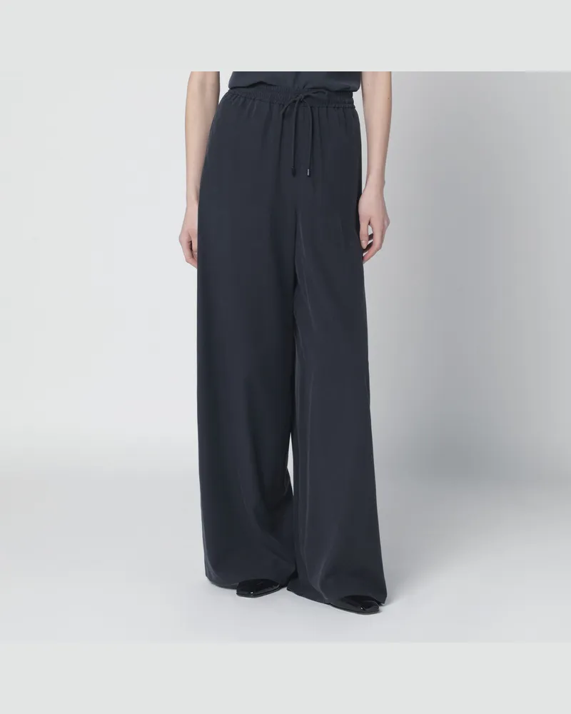 Max Mara Weite Hose aus blauer Seide Blue