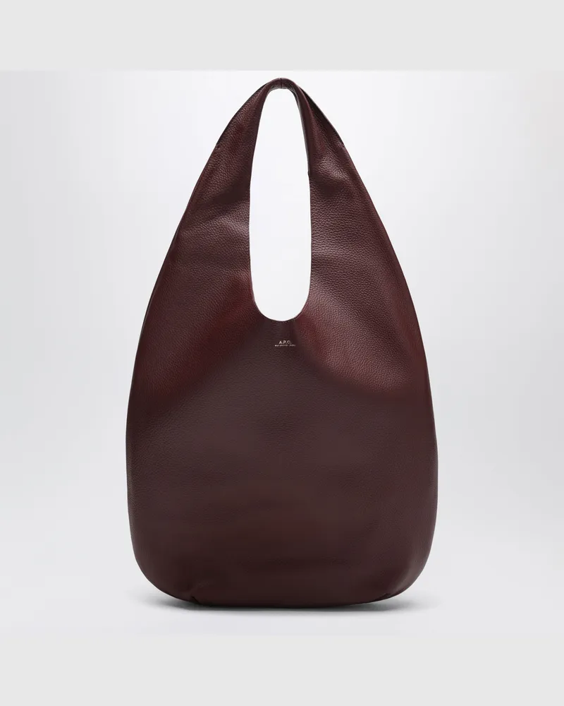 A.P.C. Le Neige Weintasche aus Rindsleder Burgundy