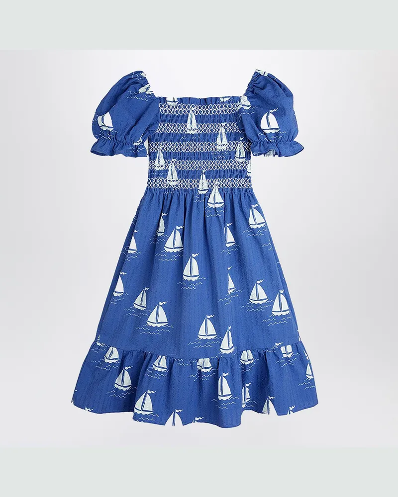 Mini Rodini Blaues Kleid mit Segelbooten Blue