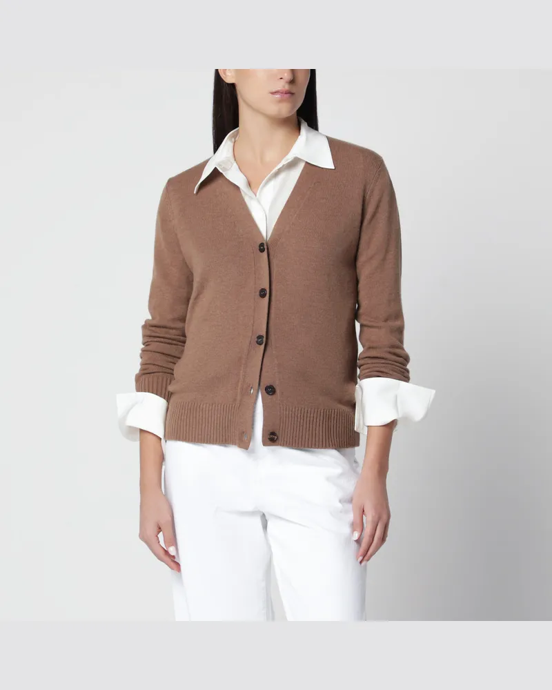 Max Mara Camel wool cardigan Brown