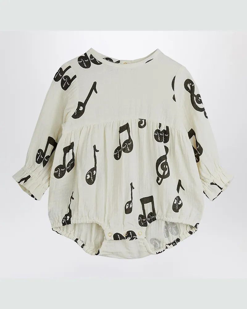 Mini Rodini Weißer Body mit Musiknoten White