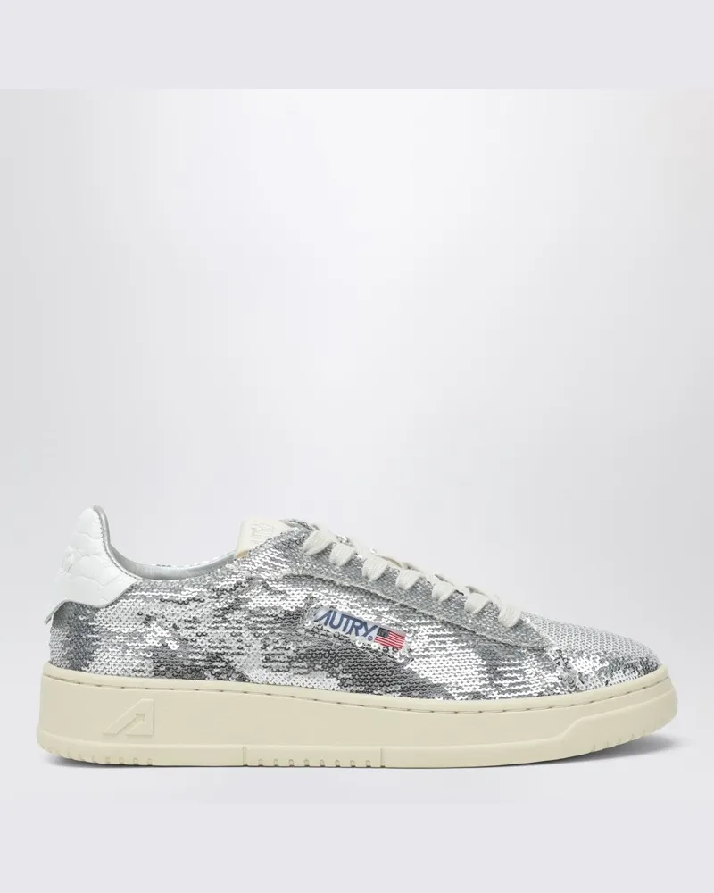 AUTRY Dallas Sparkling Sneaker aus grau/weißen Pailletten Grau