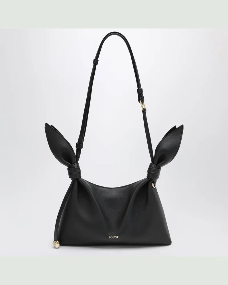 Loewe Mini Scarf Tasche aus schwarzem glattem Kalbsleder Black