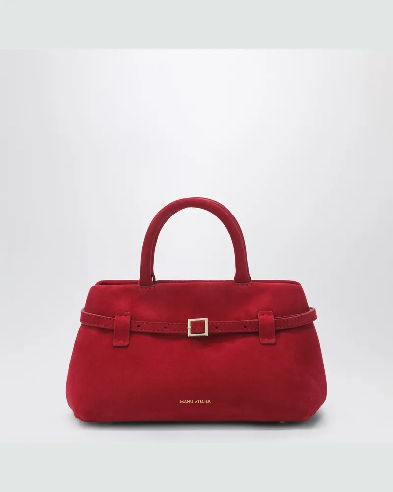 Manu Atelier Le Cambon 25 Tasche aus rotem Wildleder Red