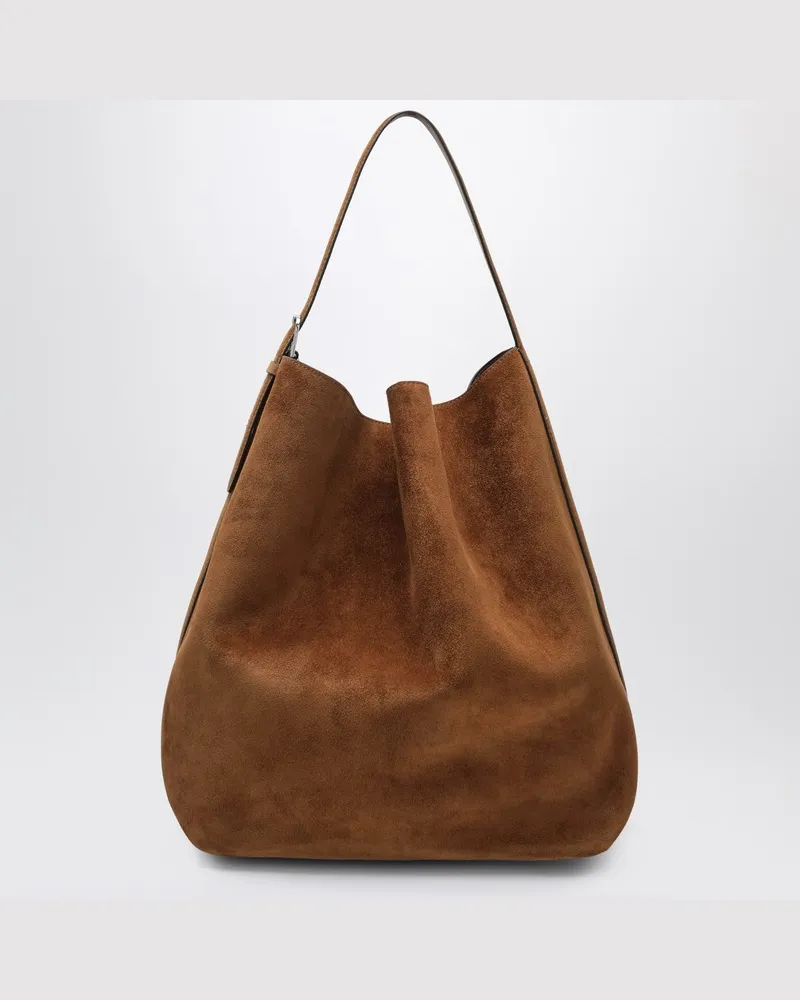 Totême Hellbraune Tote-Bag aus Wildleder Braun