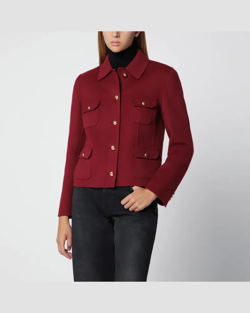 Max Mara Jacke aus rubinfarbener Wolle und Kaschmir Red
