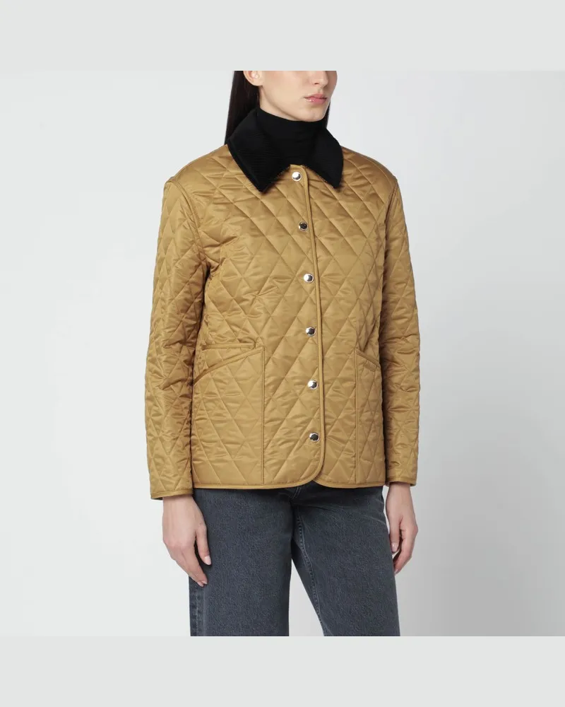 Burberry Kamelbraune gesteppte Jacke Beige