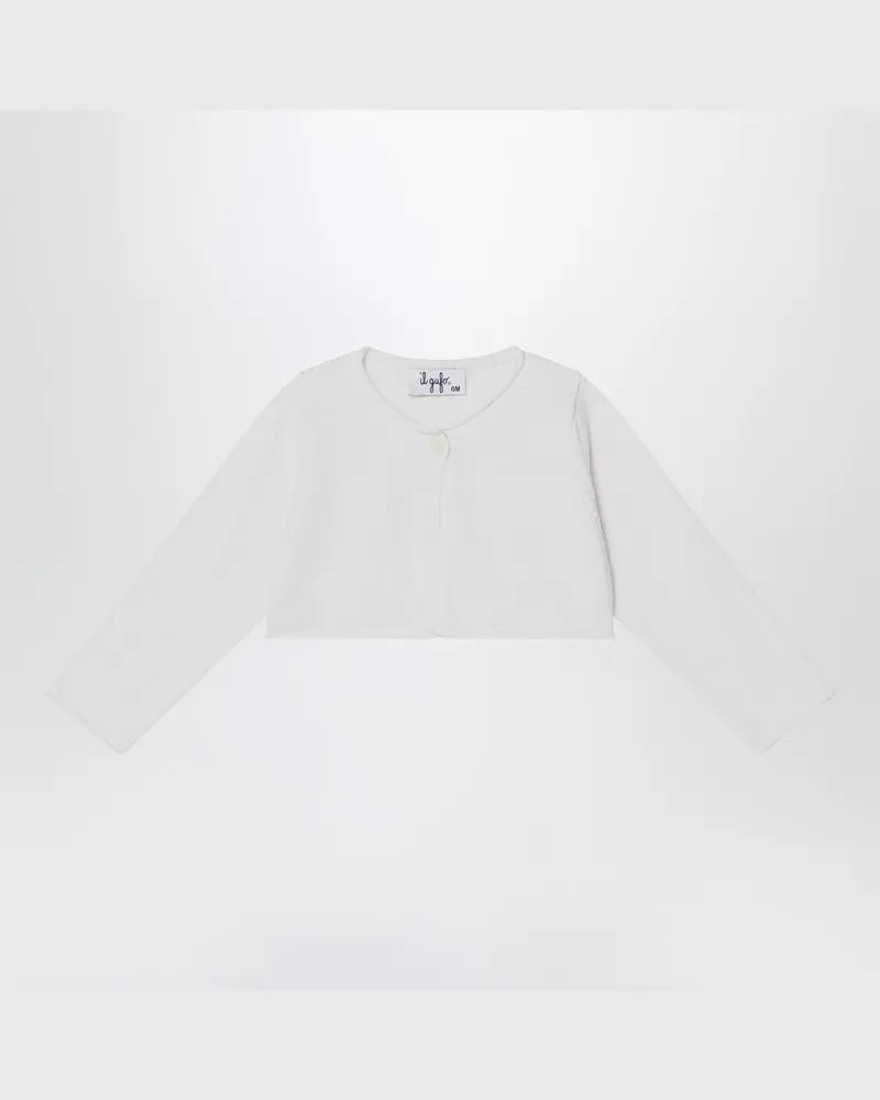Il Gufo Kurzer Wickel-Cardigan weiß milch Weiß