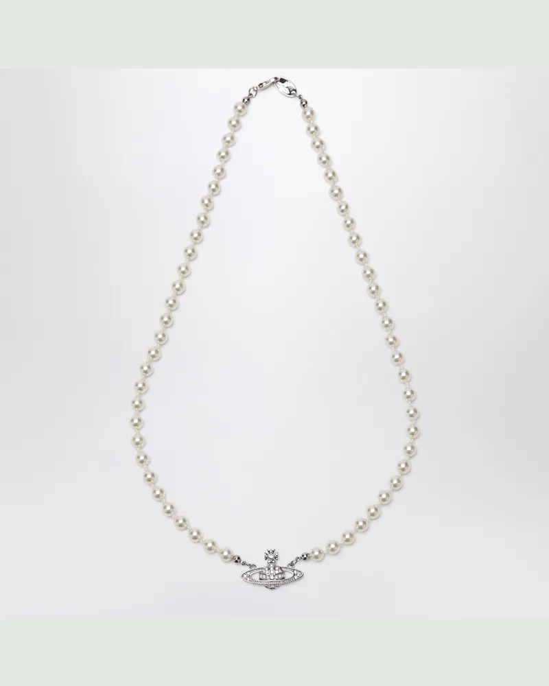 Vivienne Westwood Mini Bas Relief Pearl Halskette Metal