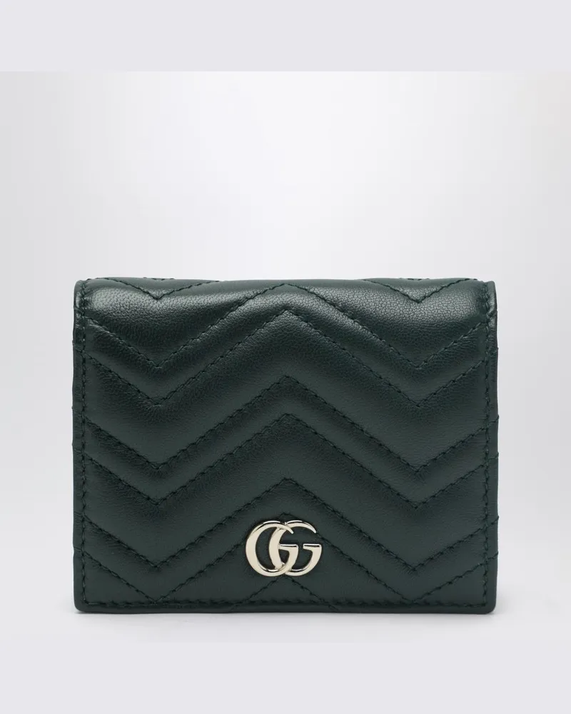 Gucci Kleines GG-Marmont-Portemonnaie in Grün Braun