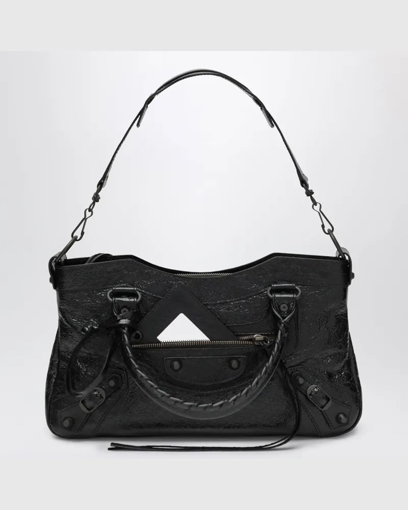Balenciaga Le City First Handtasche aus Arena-Lammleder in Schwarz Black