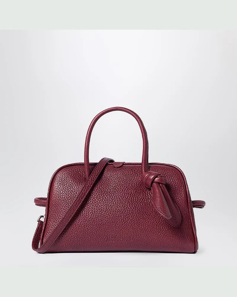 Jacquemus Kleine Turismo Tasche aus Leder, Bordeaux Burgundy