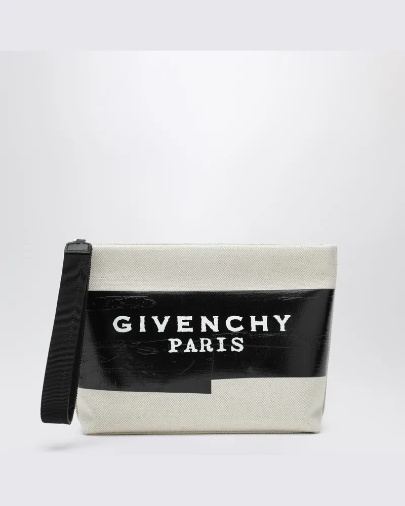Givenchy Beige Stofflogo-Tape-Tasche Beige