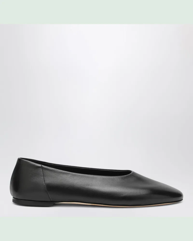Totême Schwarze Slip-on-Ballerinas aus Lacknappa Black