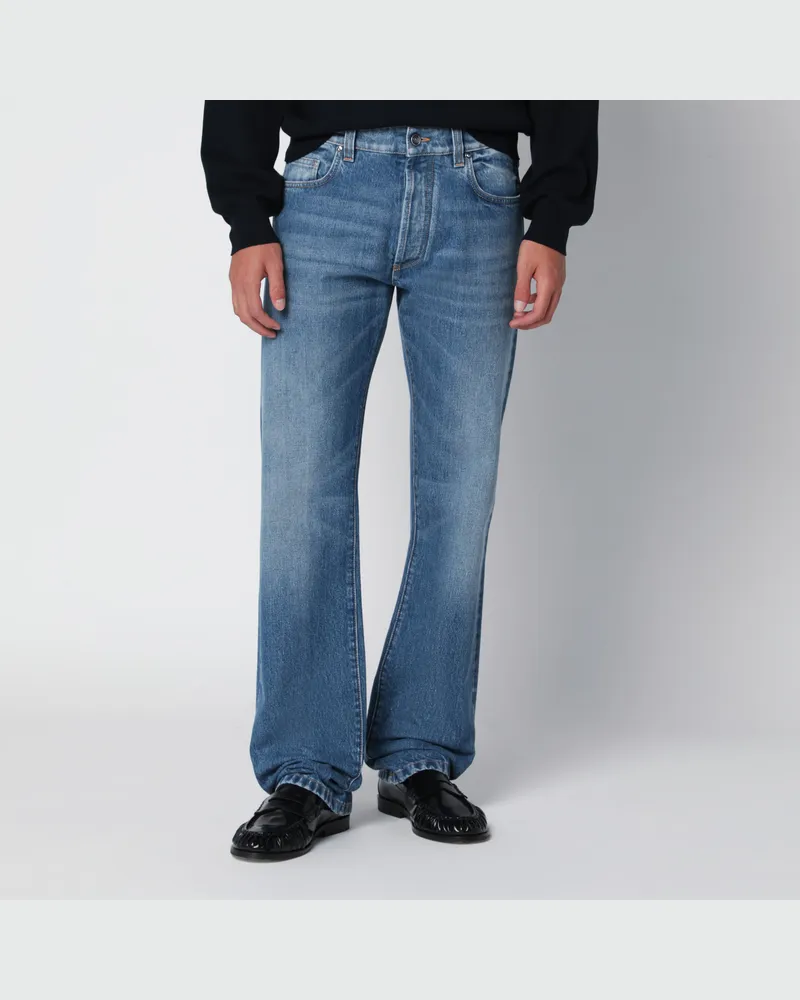 Versace Mittelblaue Jeans mit Washed-Effekt Light