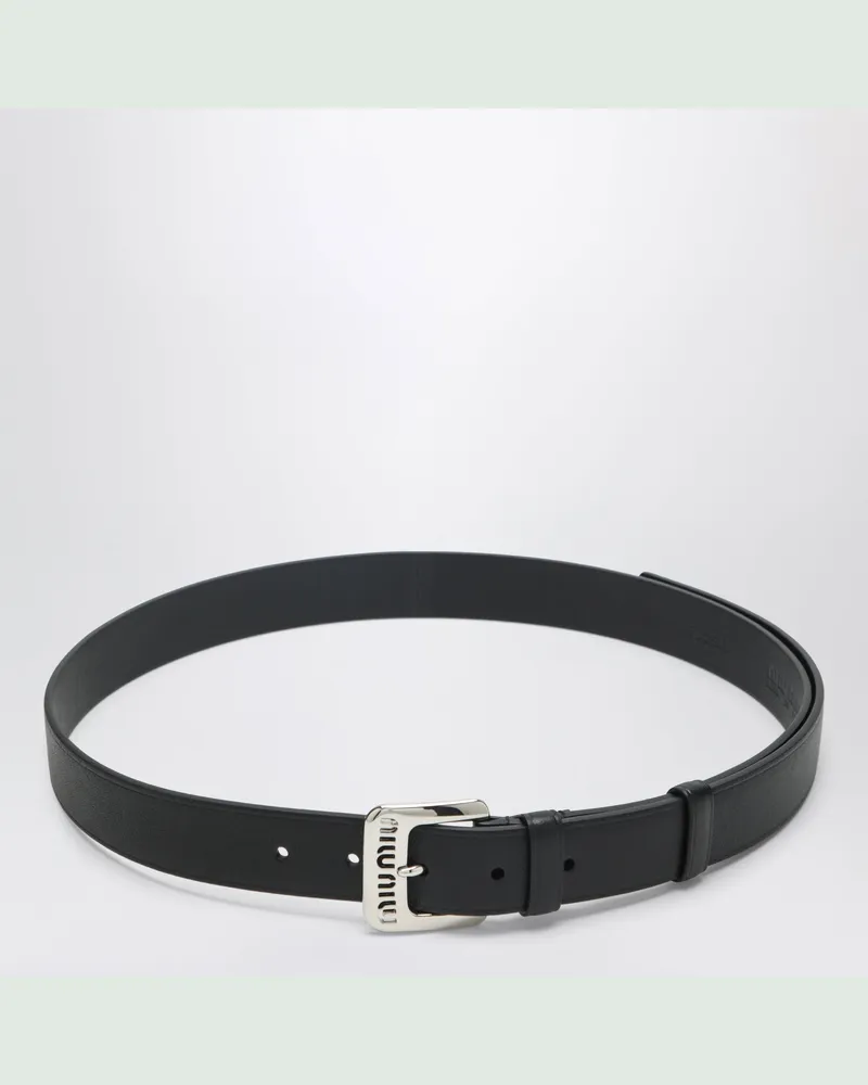 Miu Miu Gürtel aus schwarzem Leder Black