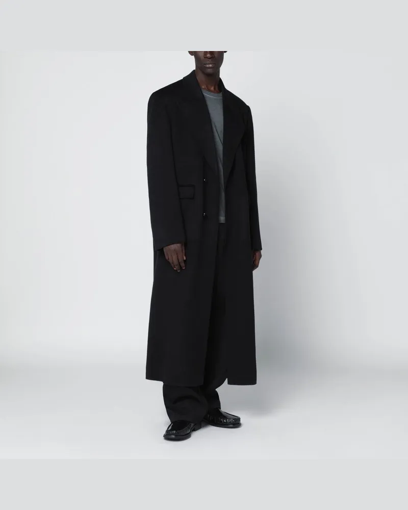 Séfr Tetsu Mantel schwarz aus Wolle und Kaschmir Schwarz