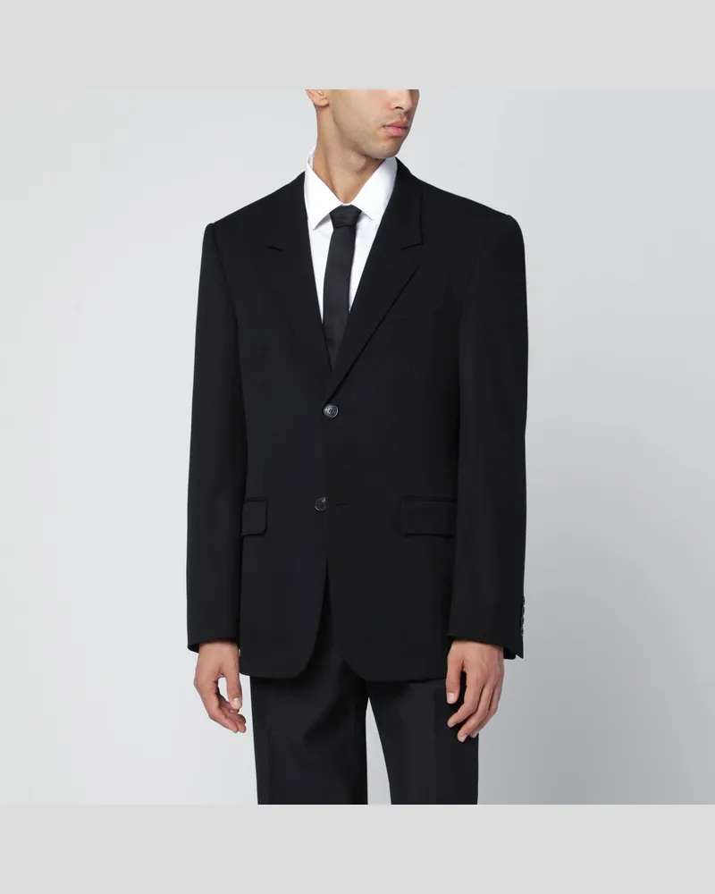 Balenciaga Schwarzes einreihiges Wolljackett 