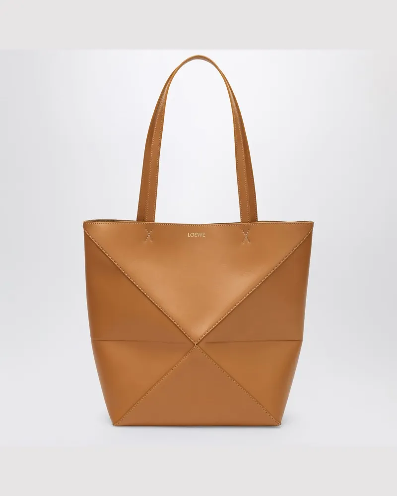 Loewe Puzzle Fold Tote mittel Tasche Wüstenfarbe Beige