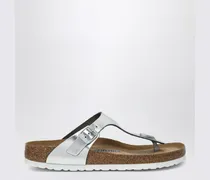 Silberfarbener Flip-Flop Gizeh Birko-Flor