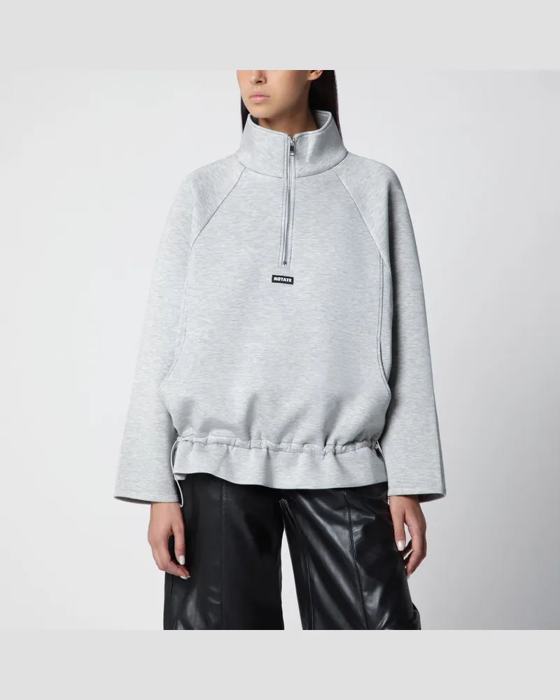 ROTATE Birger Christensen Scuba Half Zip Jacke in Hellgrau Grey