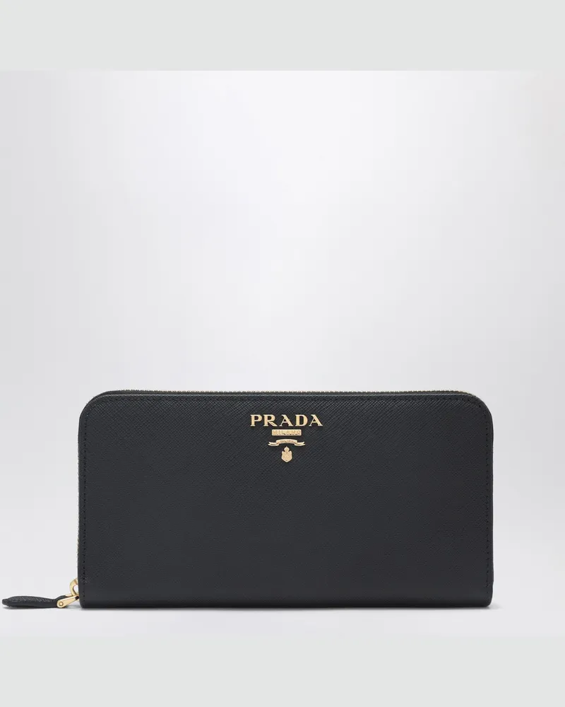 Prada Großes schwarzes Saffiano-Portemonnaie Black