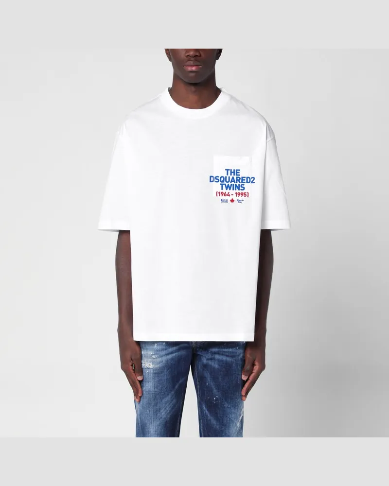 Dsquared2 Weißes T-Shirt aus Baumwolle mit Logo Weiß