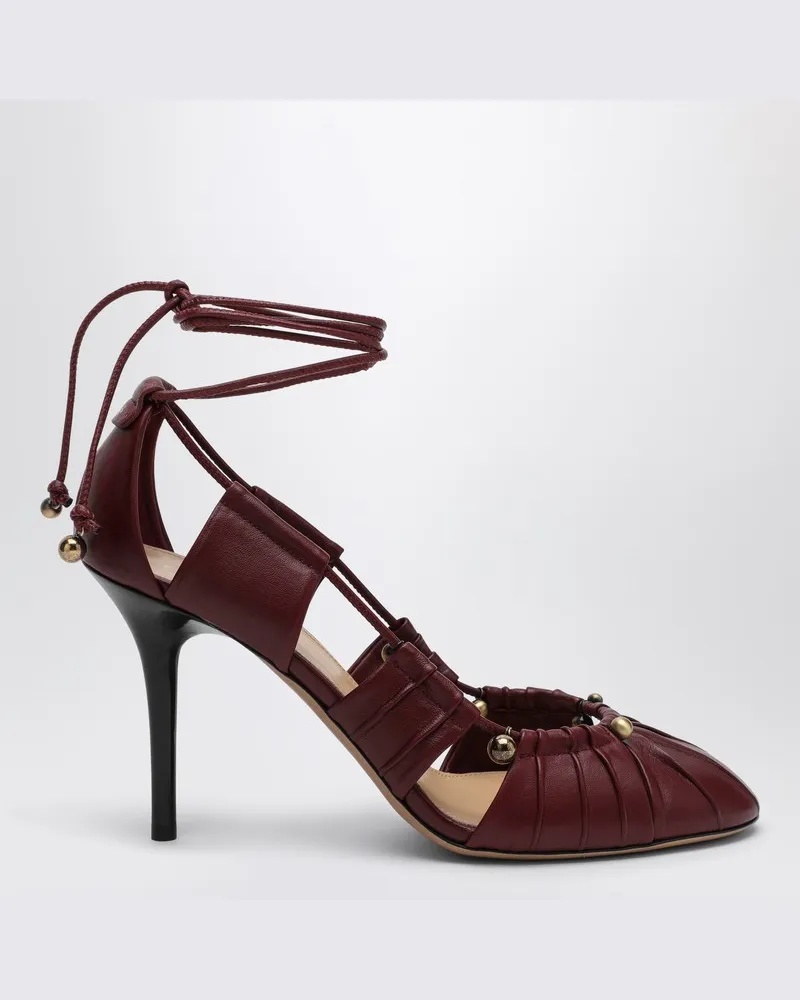 Chloé Burgunderfarbener Dekolleté-Schuh Luna Rot