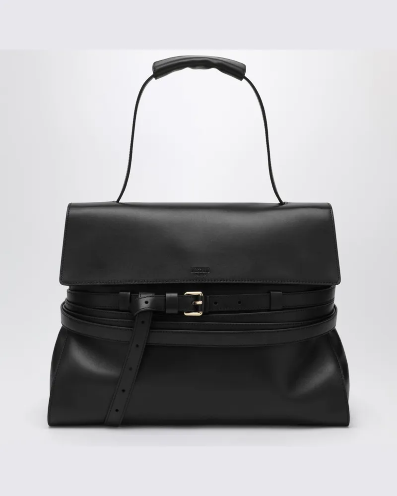 Moschino Große Handtasche aus Schwarzem Leder Schwarz