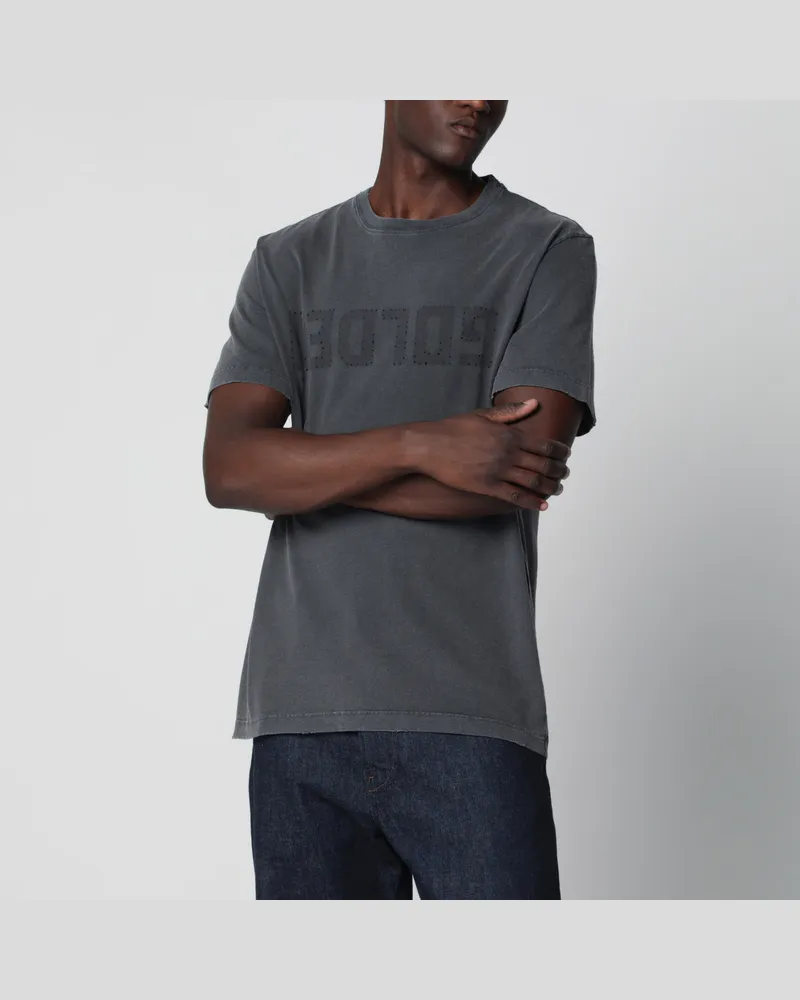 Golden Goose Anthrazitgraues Vintage-Effekt T-Shirt Grey