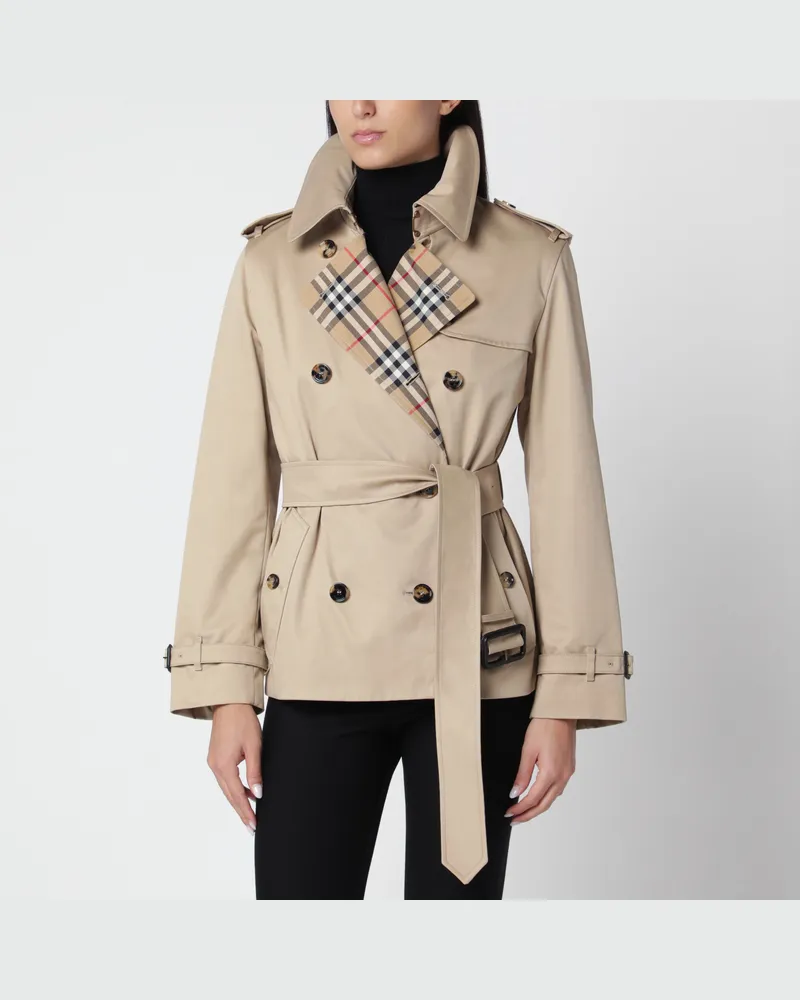Burberry Kurzer Trenchcoat in Honigbeige Beige