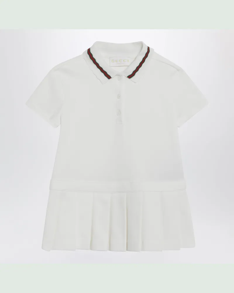 Gucci Polo-Minikleid mit Web-Logo White
