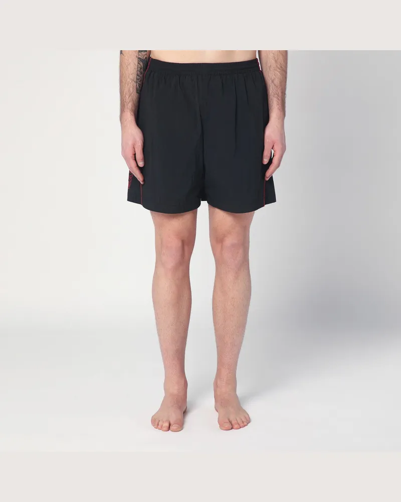 Balenciaga Schwarze Shorts aus Funktionsgewebe mit Logo Black