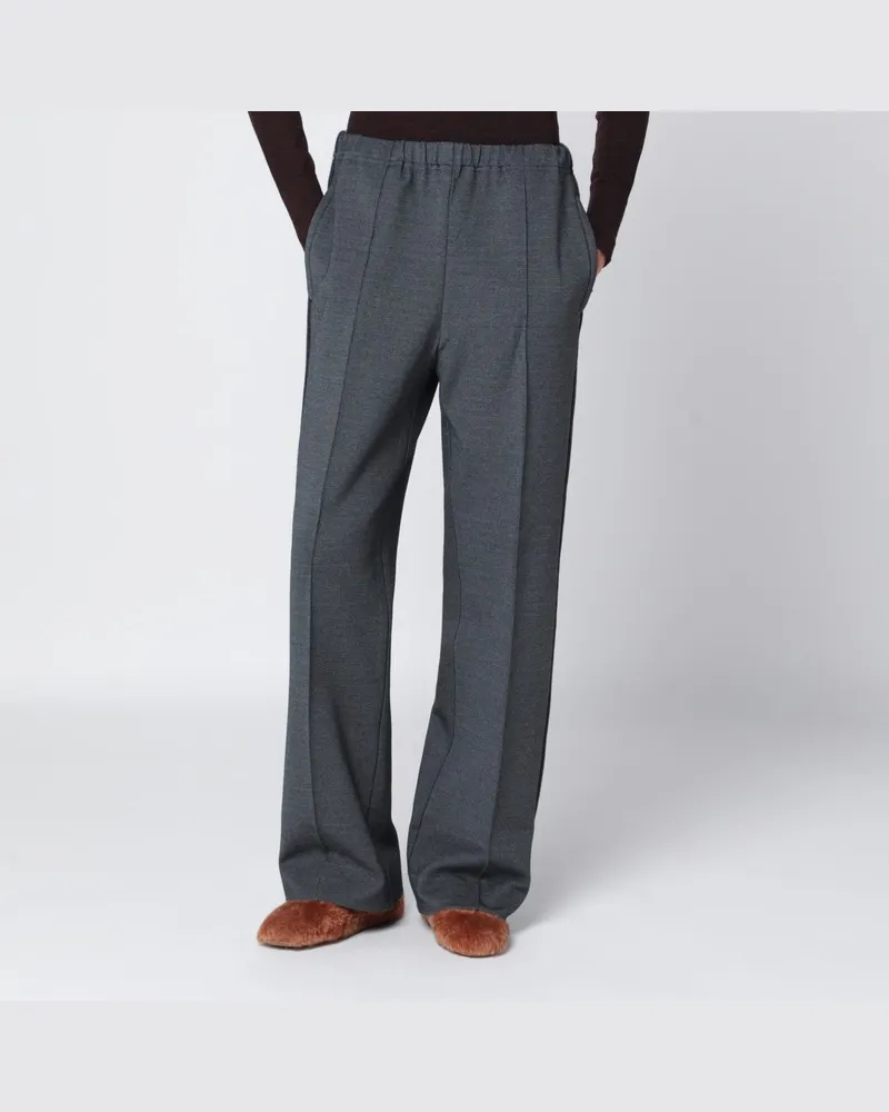 Miu Miu Anthrazitfarbene Hose aus Punto-Stoff-Strick Grau