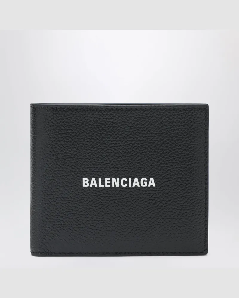 Balenciaga Schwarzes horizontales Portemonnaie mit Logo Black