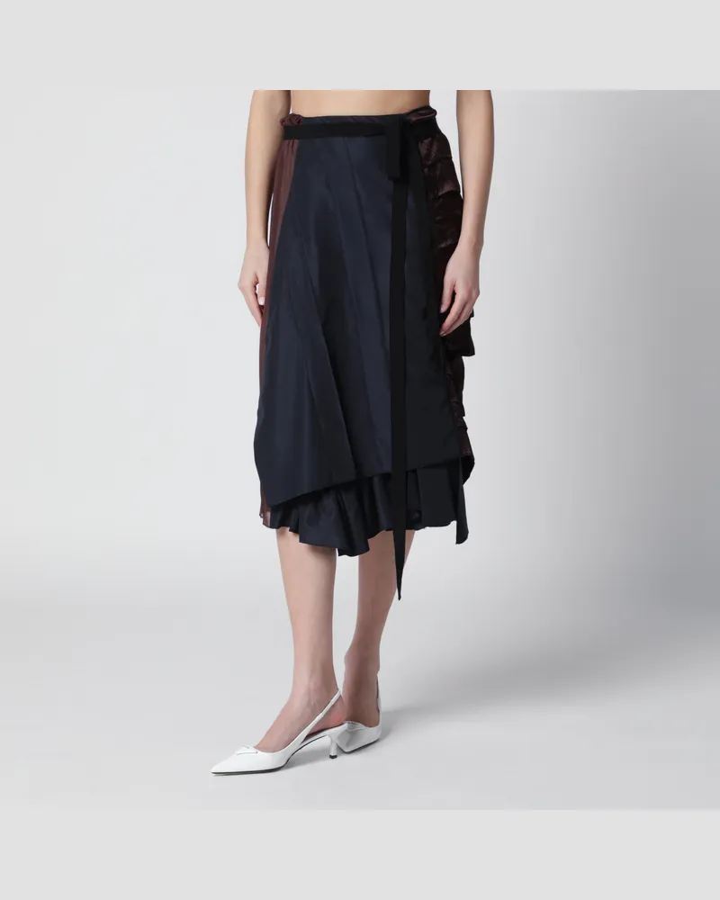 Prada Blue patchwork faille wrap skirt Blue