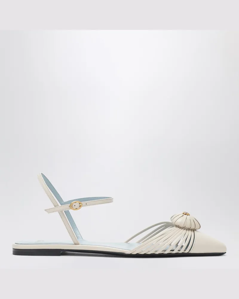 Valentino Garavani Coeur Royal Sandalen in Elfenbein White