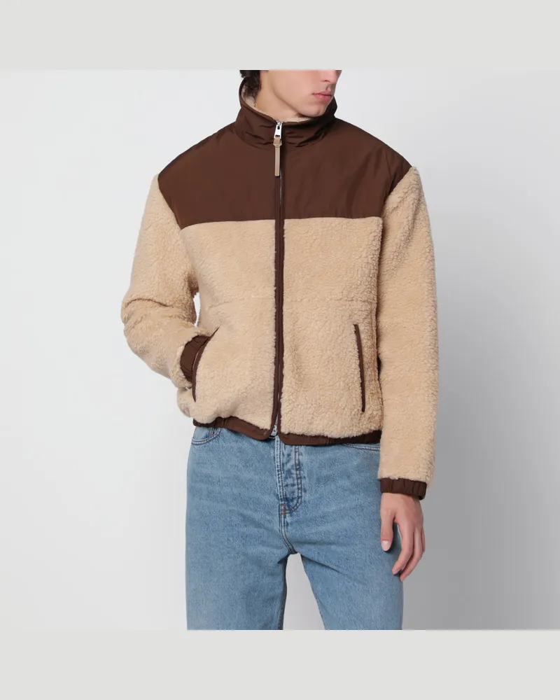 AMI Paris Jacke in Beige aus Polyester und Wolle Beige