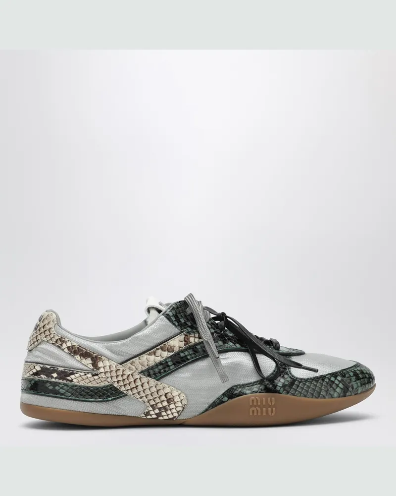 Miu Miu Sneakers Gymnasium aus technischem Gewebe und Ayers mit Python-Print Grey