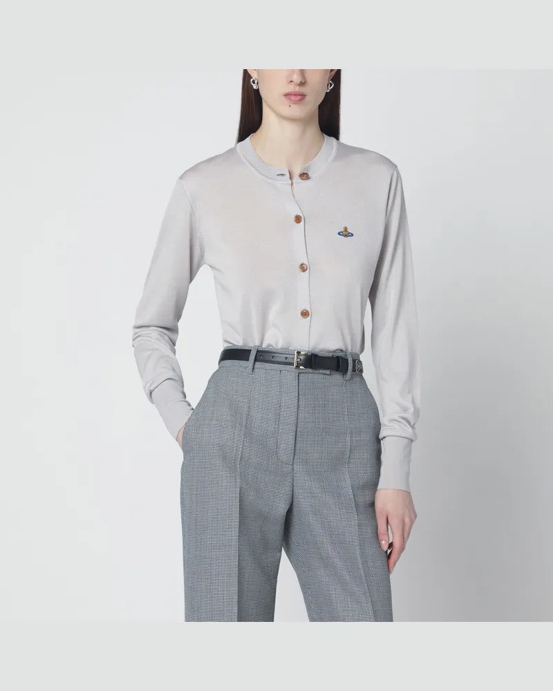 Vivienne Westwood Hellgrauer Cardigan aus Wolle und Seide Grey