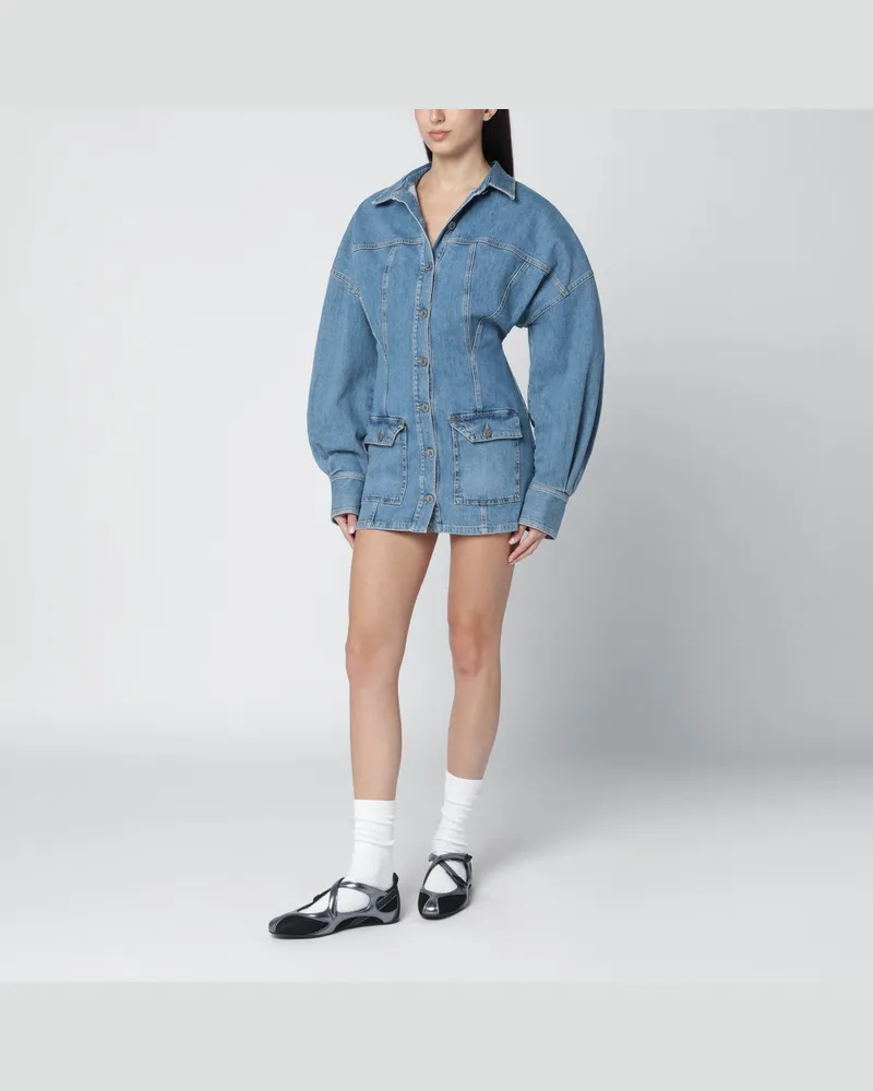 ATTICO Hellblaues Minikleid aus Denim Blue